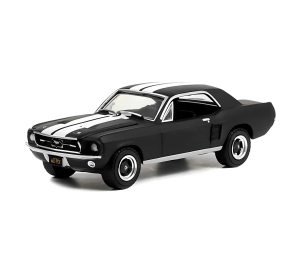 Greenlight 1:64 1967 Ford Mustang Coupe In Black With White Stripes