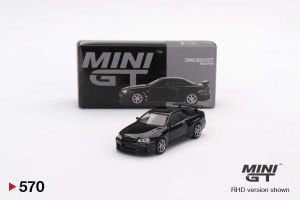 Mini GT 1:64 Nissan Skyline GT-R (R34) -Spec Black Pearl