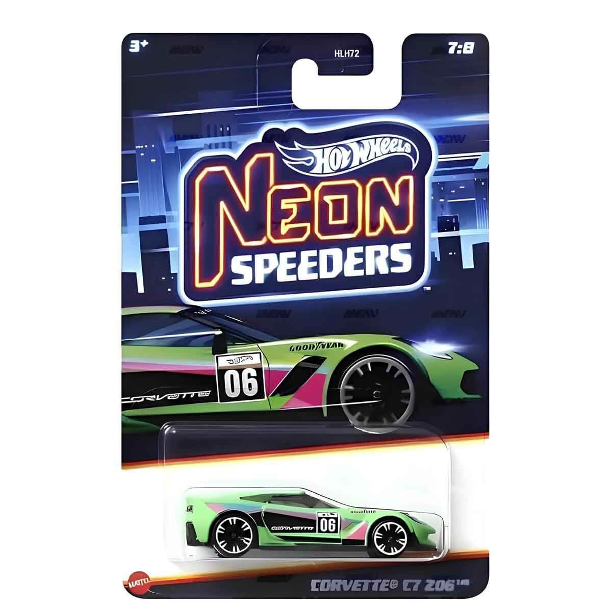 Hot Wheels Neon Yarışçılar Serisi Uzun Kart Corvette C7 Z06