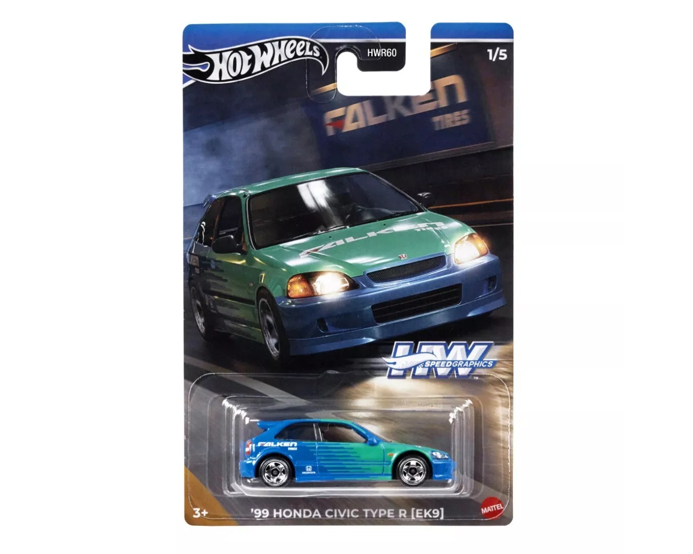 Hot Wheels Speed Graphics Serisi Uzun Kart '99 Honda Civic Type R (EK9)